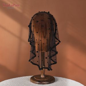 <span class=keywords><strong>Voile</strong></span> court YouLaPan VA10 monocouche noir tendance avec embellissements de perles, <span class=keywords><strong>mini</strong></span>-<span class=keywords><strong>voile</strong></span> mystérieux pour cocktail - Product Image 5