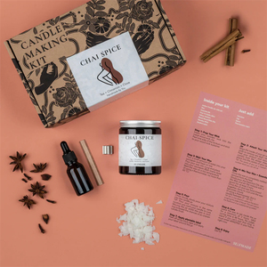 Bricolage DIY Chai Spice Kit de fabrication de bougies en cire de soja parfumée à la main avec motif de bâton pour la maison Coffret cadeau de Noël pour hommes et femmes - Product Image 3