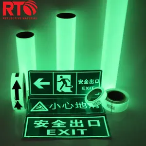Panneaux de sécurité luminescents écologiques de haute qualité PVC imprimable vinyle feuille réfléchissante lueur dans le noir