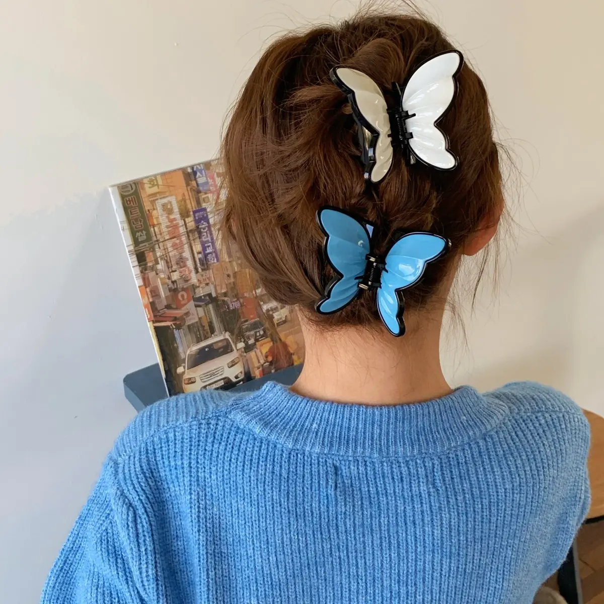 2022 Frühling neue Super Fee Schmetterling Clip süße wilde Haar Kralle Clip Platte Haars pange Rückseite des Kopfes