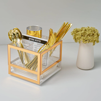 Boîte de présentation haut de gamme avec structure en acrylique pour couverts de table et cartes de vœux