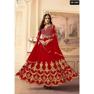 Party Wear Gown With Dupatta Faux Georgette Fabric Designer Dress Wedding Gowns For Women from Indian Supplier