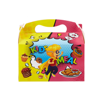 Conception personnalisée Pliable Mignon Emballage alimentaire en papier Jetable pour enfants Frit Happy Meal Poulet Qualité Boîte à emporter