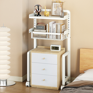 Vẽ phòng có thể điều chỉnh với bánh xe góc lưu trữ giá phòng ngủ trẻ em nghiên cứu bàn bên kệ sách cạnh giường ngủ bảng tiện ích kệ - Product Image 5