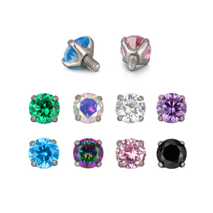Gioielli per <span class=keywords><strong>Piercing</strong></span> in <span class=keywords><strong>Titanio</strong></span> con Zirconi Colorati, Orecchino a Labbro con Filettatura Interna 16G - Product Image 1