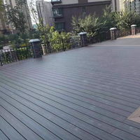 Plancher de terrasse facile à installer, durable, en composite bois-plastique, à emboîtement, avec revêtement, fabriqué en Chine
