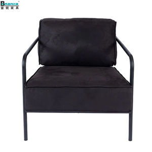 Sillón moderno de diseño simple de tela con barra de reposabrazos Asiento bajo en gris Blanco y negro - Product Image 6