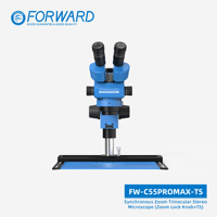Microscopes pour la réparation de téléphones portables Forward FW-C55Promax-TS, vente chaude, haute définition, objectif à 7 vitesses, 55X, bouton métallique, objectif 10x