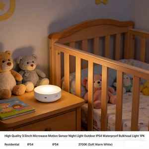 High Quality 3.5Inch Microwave Motion <b>Sensor</b> <b>Night</b> <b>Light</b> Outdoor IP54 Waterproof Bulkhead <b>Light</b> 1PK - Product Image 6