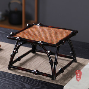 Bamboo Flower Stand Square Handmade Qiong Bamboo Tea Room Decor Living Room Use - Product Image 1
