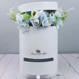 Großhandel Luxus Zylinder Craft Paper Tube Paket Runde Box, Blume Geschenk verpackung Rosen Hut Papier Blume Box