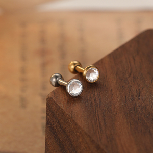 Lingchee ASTM F136 Piercings en titane pour cartilage, labret et nez, avec zircon serti, bijoux de corps - Product Image 2