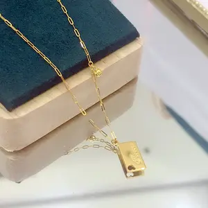 Gioielli in oro 999 collana in oro puro scritte nome esclusivo catena clavicola in oro 18 carati supporto certificato femminile riispezione