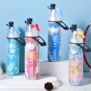 500ml BPA Free Spray Tumbler Double Wall Cooling Water <b>Bottle</b> with Lid Straw and Carry Rope for Gym Travel - Product Image 1