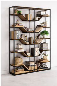 Estante de Exhibición Moderno de Metal y Madera de Estilo Industrial - Product Image 5