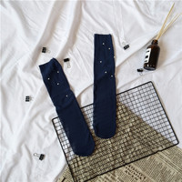 Maille perles femmes chaussettes mode femme princesse tas tas Meias doux drôle chaussettes Transparent élastique bonneterie Sox