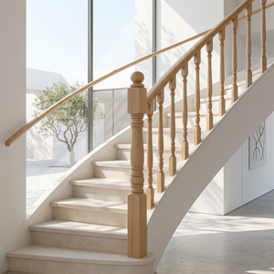Poteau de balustrade carré en bois pour escalier intérieur, support de main courante en gros pour la rénovation de la maison - Product Image 1
