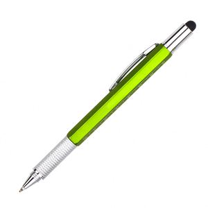 Stylo bille multifonctionnel 6-en-1 en plastique avec pointe de 1,0 mm, encre bleue et noire, design unique - Product Image 3