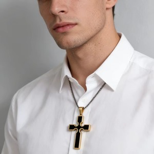 Religious Stainless Steel <b>Cross</b> Jesus Chain Amulet Jewelry <b>Men</b> Hip Hop Prayer Charms Women <b>Pendant</b> Necklace - Product Image 2