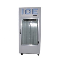 Bac à glace en acier inoxydable avec porte vitrée simple, refroidisseur commercial d'intérieur avec système de refroidissement par ventilateur pour bar et restaurant