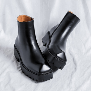 2024 גברים מרטין צ'לסי נייט מגפי ארובה בינוניים אופנתיים בסגנון בריטי קרנף צופר חורף 3523-R סלבריטי אינטרנט - Product Image 4