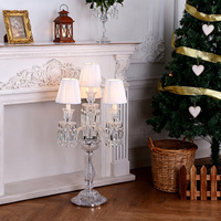Lampe de table multi-bras en cristal pour hall d'hôtel, villa, chambre à coucher, décoration intérieure, luminaire de bureau