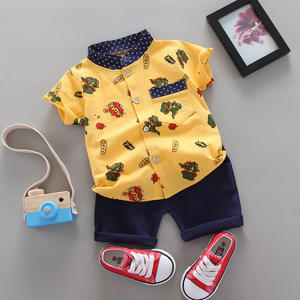 Conjunto de 2 Piezas para Niños Pequeños, Camiseta de Manga Corta con Pantalones Cortos, Traje Formal para Bebé, Ropa Casual para Niños para Bodas y Fiestas - Product Image 3