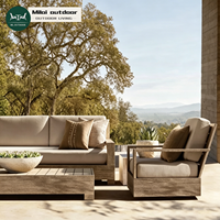 Ensemble de canapés d'extérieur en teck très demandé pour villas et hôtels, mobilier d'extérieur avec canapé rotatif pour patio, cour, complexe hôtelier, terrasse et jardin