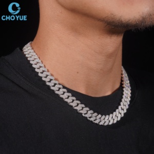 Cadena Cubana de Plata de Ley 925 con Moissanita VVS1, Collar de Plata Sólida, Venta al por Mayor para Joyería Fina Unisex Global - Product Image 5