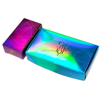 Boîte d'emballage et étiquette personnalisées avec logo de marque BL-047, autocollant holographique argenté pour flacons de 3 ml (2 ou 5 flacons)