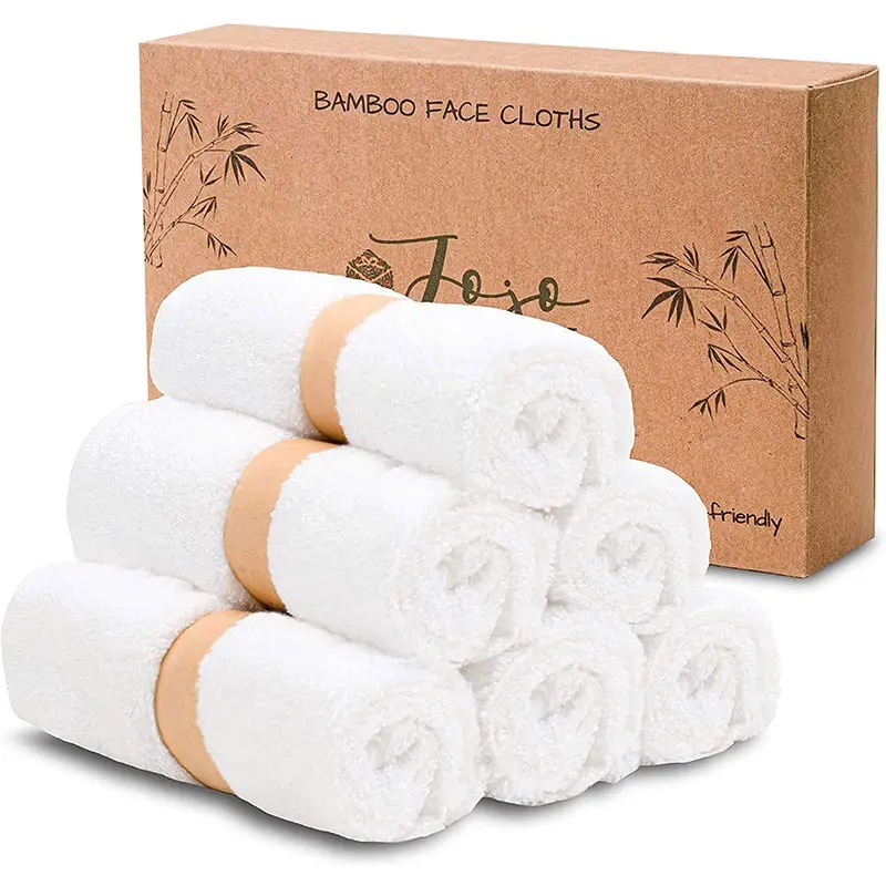Eco Friendly 100% Organic Bamboo Fiber Bath Face Towel Soft Absorbent Natural Bamboo Newborn Baby Washcloth