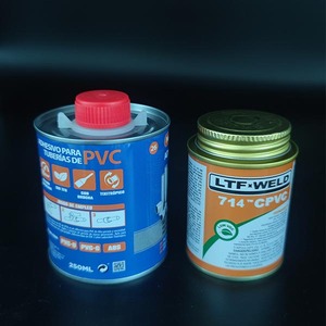 <span class=keywords><strong>Lata</strong></span> de Metal con Cuello Roscado y Cepillo para Adhesivo Químico de PVC, Impresión Offset, Tamaños de 2oz a 32oz - Product Image 2