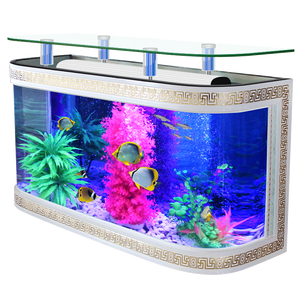 大型特注ガラス製クリア高級丸型水槽<span class=keywords><strong>120L</strong></span>エコフレンドリー50Wリビングルーム水槽金魚造園カスタマイズ - Product Image 1