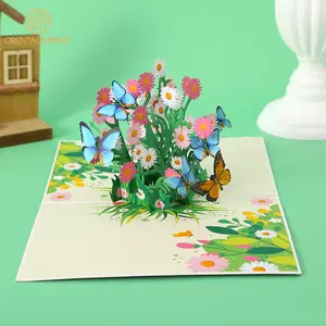 3D Pop Up Daisy Flower and Butterfly Thank You Card Birthday Day Card for All Occasion
