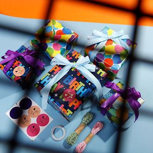 Papel de regalo de impresión de cumpleaños para niños de nuevo diseño 43*300 cm papel de embalaje diario - Product Image 4