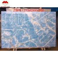 Encimera de mármol azul moderna de piedra de hermanos con vetas doradas Azulejo de suelo de losa de ónix transparente Superficie pulida Uso en apartamento