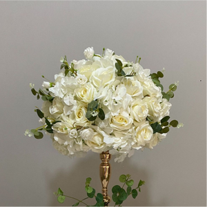 Boule florale en soie blanche, centre de table de mariage, ornement de fleurs artificielles réutilisable, pour douche nuptiale, fête d'anniversaire, toile de fond de scène - Product Image 2