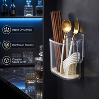 Support mural en plastique de qualité alimentaire pour baguettes, avec drainage, pour cuisine et maison
