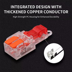 Conector Rápido sin Tiras, Empalme en T de Inserción Rápida, 1 Entrada 1 Salida, Terminal de Cable Rápido sin Herramientas, Transparente, de PC y Cobre con Bloqueo - Product Image 4