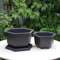 Vente en gros et livraison directe de pots d'orchidées hexagonaux en plastique épaissi imitation style chinois, pots de bonsaï rectangulaires, pots de plantes succulentes
