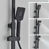 Ensemble de robinetterie de douche à 4 fonctions, montage mural, noir mat, acier inoxydable, système de mitigeur de douche pour hôtel, appartement, OEM
