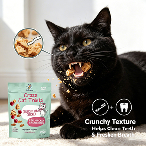 Golosinas Naturales de Catnip para Gatos con Logotipo Personalizado OEM/ODM - Sabor Crujiente a <span class=keywords><strong>Pollo</strong></span> y Frambuesa, Salud Digestiva Probiótica, Sin Maíz/Soya - Product Image 5