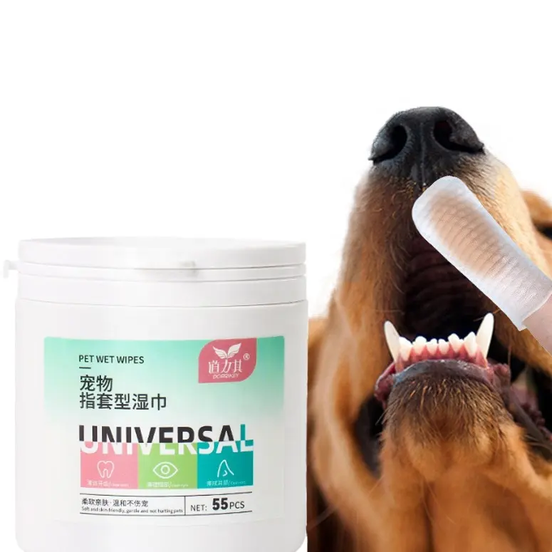 Salviette detergenti antibatteriche organiche per animali domestici di vendita calda salviette per le dita per la cura dei denti per cani e gatti salviette umidificate per animali domestici