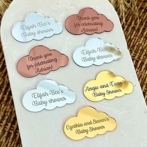 Acrylic Cloud-Shaped Wedding Birthday Christmas & Mother's Day Personalized Durable Waterproof <b>Gift</b> <b>Tags</b> for Baby Baptism Decor - Product Image 5