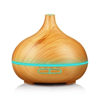 Conception unique OEM 400ml Golden Silver Wood Grain Ultrasonic Electric Humidifier Aroma Diffuseur d'huiles essentielles