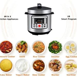 หม้อหุงข้าวไฟฟ้าสเตนเลสสตีล 6 ลิตรอเนกประสงค์ ใช้งานง่ายเพียงปุ่มเดียว สำหรับใช้ในบ้าน พร้อมตัวตั้งเวลา และหม้อในเคลือบสารกันติด - Product Image 3