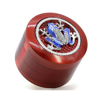 GZ336311 Hotsale 63mm 4 Layers Metal Zinc Grinder Tobacco Spice Herb Grinder Animal Design Smoking Accessories