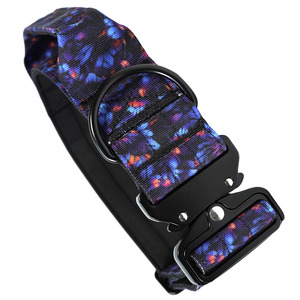 Adjustable Tactical <b>Dog</b> <b>Collar</b> Nylon Material Soft Padded Liner With Handle Metal D Ring Cobra Buckle Outdoor <b>Training</b> Custom - Product Image 1