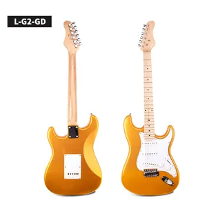 Grosir OEM 22 Fret Alder Kayu Maple Fingerboard Golden ST Gitar Listrik SSS