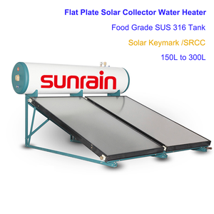 Chauffe-eau solaire à plaque plate pressurisée Sunrain en émail FPTS 150L 200L <span class=keywords><strong>250L</strong></span> 300L OEM ODM pour l'alimentation en eau chaude domestique - Product Image 1